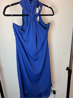 NWT Nico LA Royal Blue Twist Halter Cocktail Dress Size M NWT